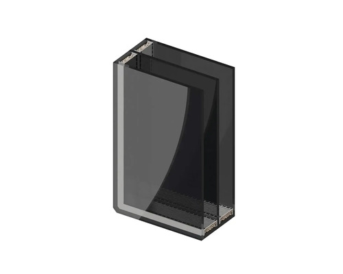 Priečny rez viacvrstvovým sklom pre okná