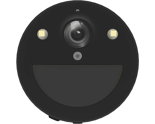 Čierna bezpečnostná kamera s objektívom a LED svetlami