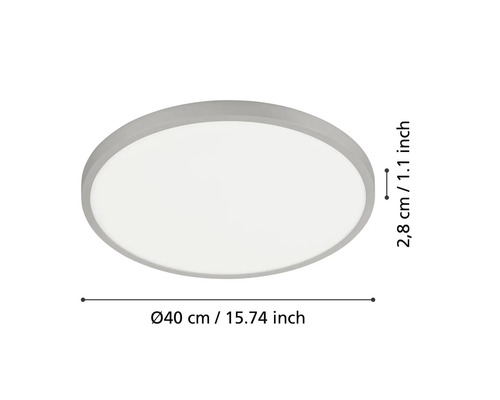Okrúhle stropné svietidlo s priemerom 40 centimetrov