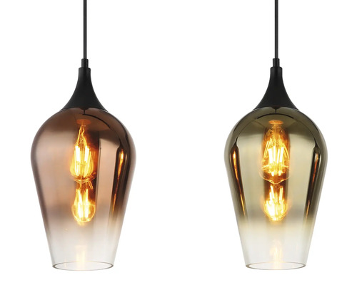 Dve závesné lampy so skleneným tienidlom