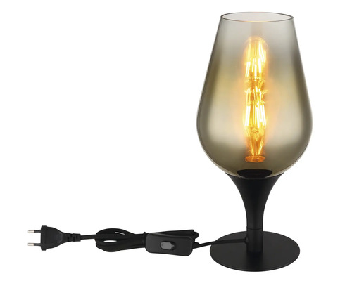 Stolná lampa so skleneným tienidlom a žiarovkou