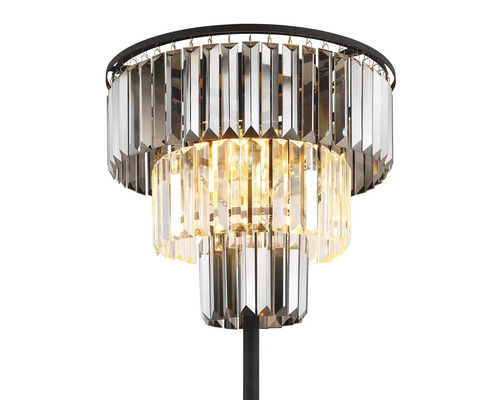 Krištáľová stojacia lampa s tromi úrovňami