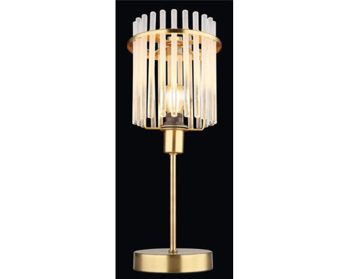 Stolná lampa s tienidlom zo sklenených tyčí a kovovou základňou