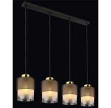 Luster Globo 15709-4H OLGA 4x E27 60 W čierny/mosadz