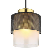 Závesná lampa s kovovým sitom a skleneným difúzorom