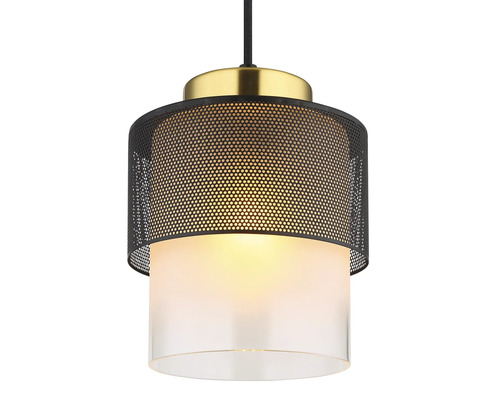 Závesná lampa s kovovým sitom a skleneným difúzorom