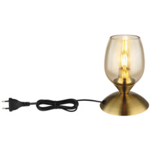Stolová lampa Globo 24007M KUWAITA E14 25 W brúsená mosadz/jantár