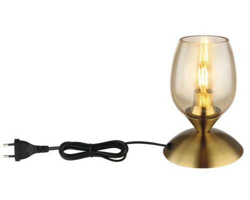Stolná lampa so skleneným tienidlom a svetelným zdrojom
