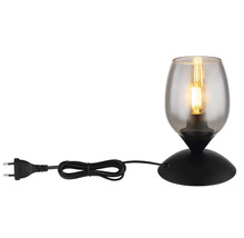 Stolová lampa Globo 24007S KUWAITA E14 25 W čierna/dymové sklo