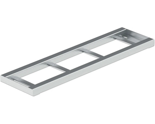 Kovový rám s tromi obdĺžnikovými výrezmi na upevnenie