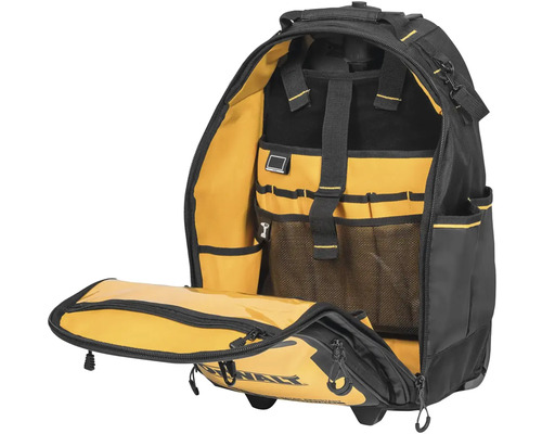 Otvorená taška na náradie ako batoh s kolieskami