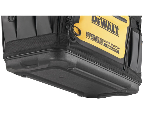 Detailný záber tašky na náradie s vodoodolnou priehradkou od spoločnosti DeWalt