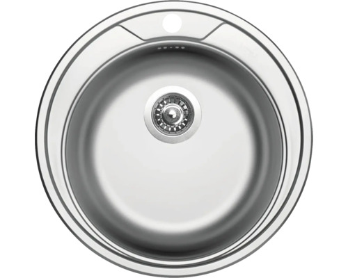 Okrúhly nerezový drez so sitkovým ventilom