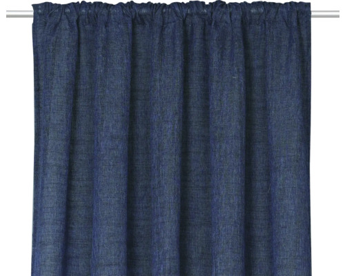 Modrý látkový záves s riasiacou páskou