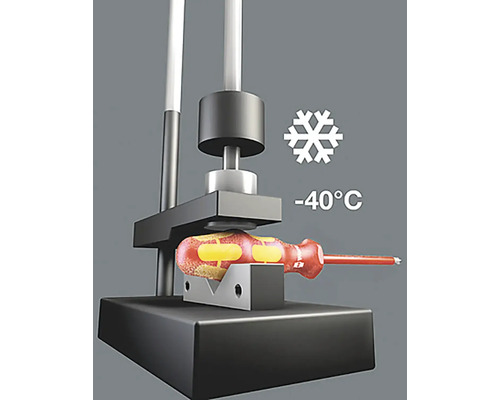 Skrutkovač v teste chladom pri mínus 40 stupňoch