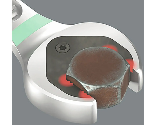 Otvorený kľúč uchopuje skrutku.