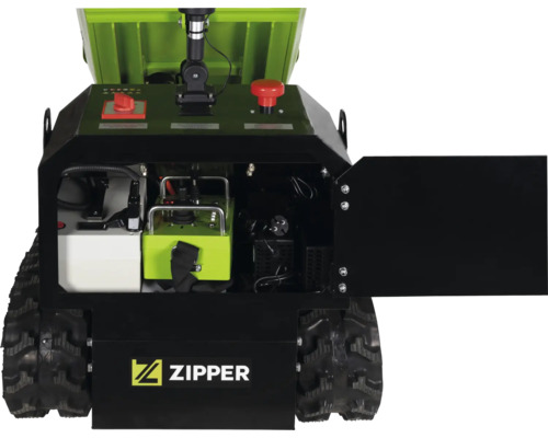 Logo Zipper na mini dumperi.