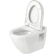 Závesné WC s hlbokým splachovaním, otvoreným splachovacím kruhom a WC sedadlom