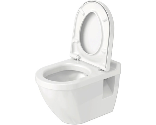 Závesné WC s hlbokým splachovaním, otvoreným splachovacím kruhom a WC sedadlom