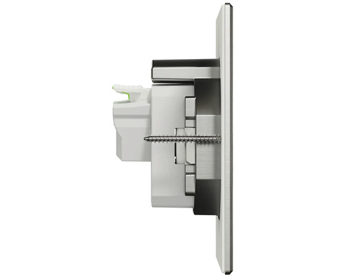 Bočný pohľad na nástenný spínač so skrutkou na upevnenie