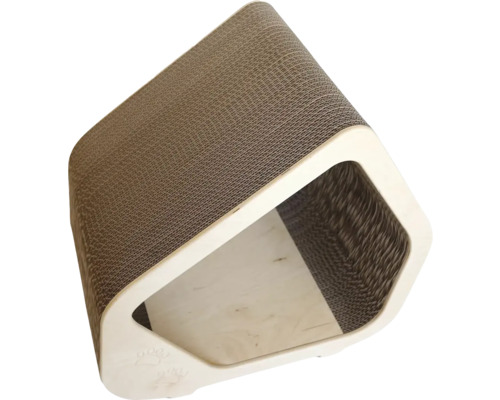 Škrabadlo pre mačky z kartónu s dreveným rámom