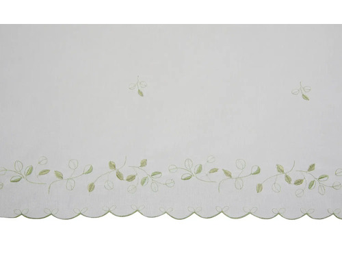 Záclona s výšivkou listov a vlnitým okrajom