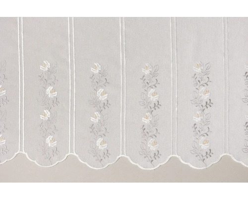 Záclona s kvetinovým vzorom a vlnitým lemom