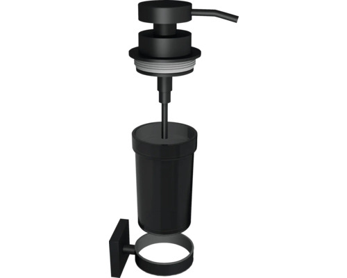 Čierny dávkovač mydla na montáž na stenu