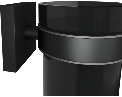 Čierny pohár na zubné kefky na montáž na stenu