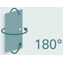 Symbol pre uhol otočenia dverí o 180 stupňov