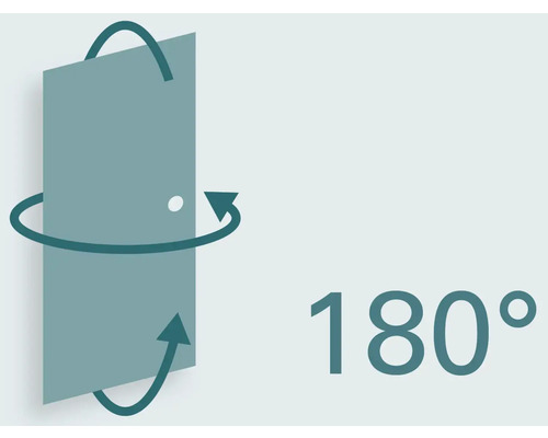Symbol pre uhol otočenia dverí o 180 stupňov