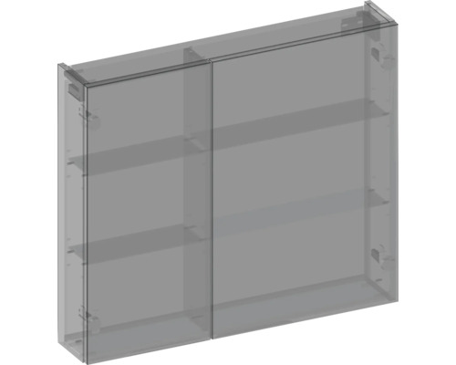 Zrkadlová skrinka s dvomi dvierkami a policami