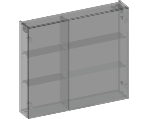 Zrkadlová skrinka s dvierkami a policami