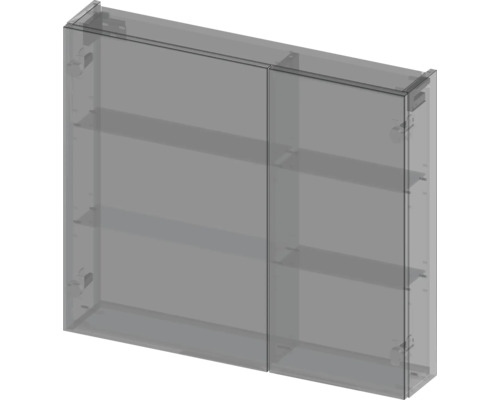 Kúpeľňová skrinka s dvomi dvierkami a policami