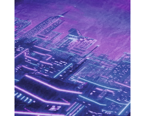 Abstraktné zobrazenie mesta so žiariacimi líniami