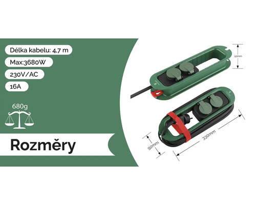 Obrázok káblovej krabice s rozmermi
