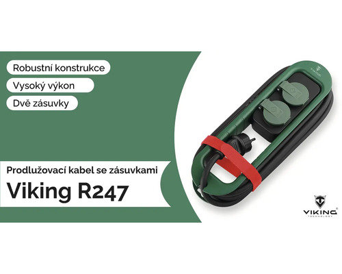 Predlžovací kábel Viking R247 s dvoma zásuvkami