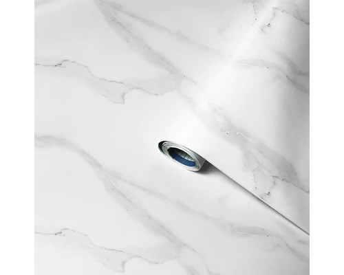 Rolka bielej lepiacej fólie s mramorovým vzhľadom