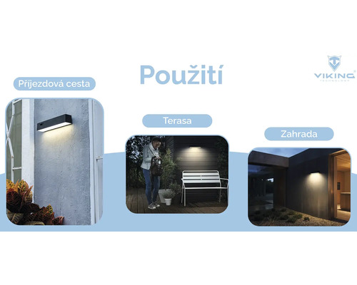 Príklady použitia vonkajších svetiel na príjazdovej ceste, terase a záhrade.