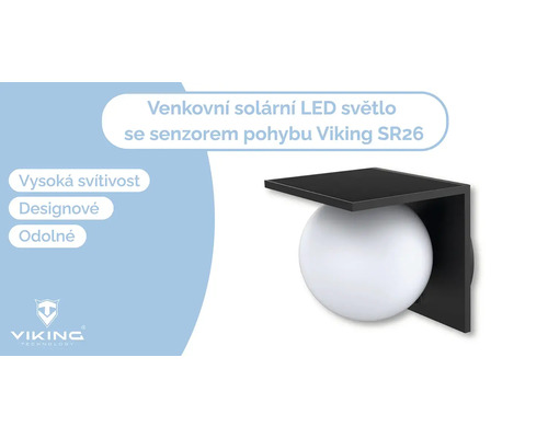 Vonkajšie solárne LED svetlo so senzorom pohybu Viking SR26
