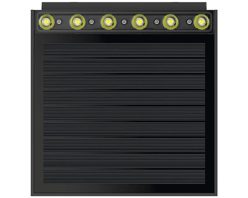 Čierny LED panel s horizontálnymi líniami a zabudovanými LED diódami