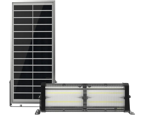 Solárny panel a LED reflektor pre vonkajšie použitie