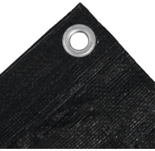 Detailný pohľad na čiernu tkanú plachtu s okom