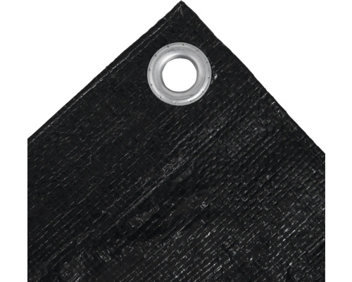 Detailný pohľad na čiernu tkanú plachtu s okom