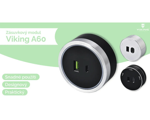 Zásuvkový modul Viking A60 s USB portom