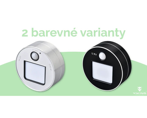 Dve okrúhle svetlá so snímačom pohybu v rôznych prevedeniach puzdra.