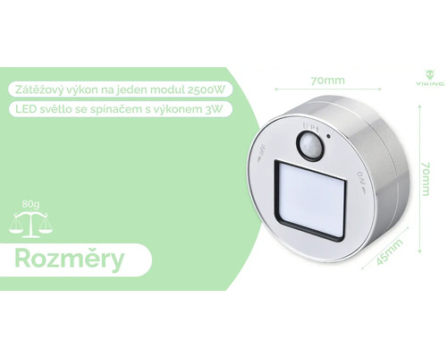 LED svetlo so spínačom s výkonom tri watty