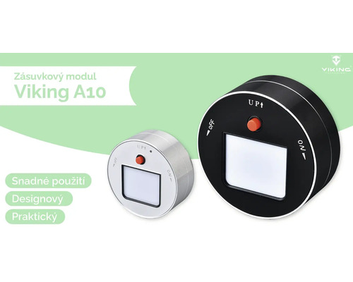 Zásuvkový modul Viking A10 v striebornej a čiernej farbe