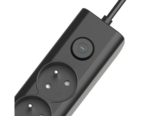 Detail zásuvkovej lišty s vypínačom