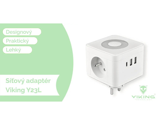 Napájací adaptér Viking Y23L do zásuviek s USB portami